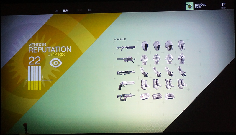 Osiris as an in-game vendor! Lines up with Jason’s big behind-the-scenes story about Destiny’s rocky development.